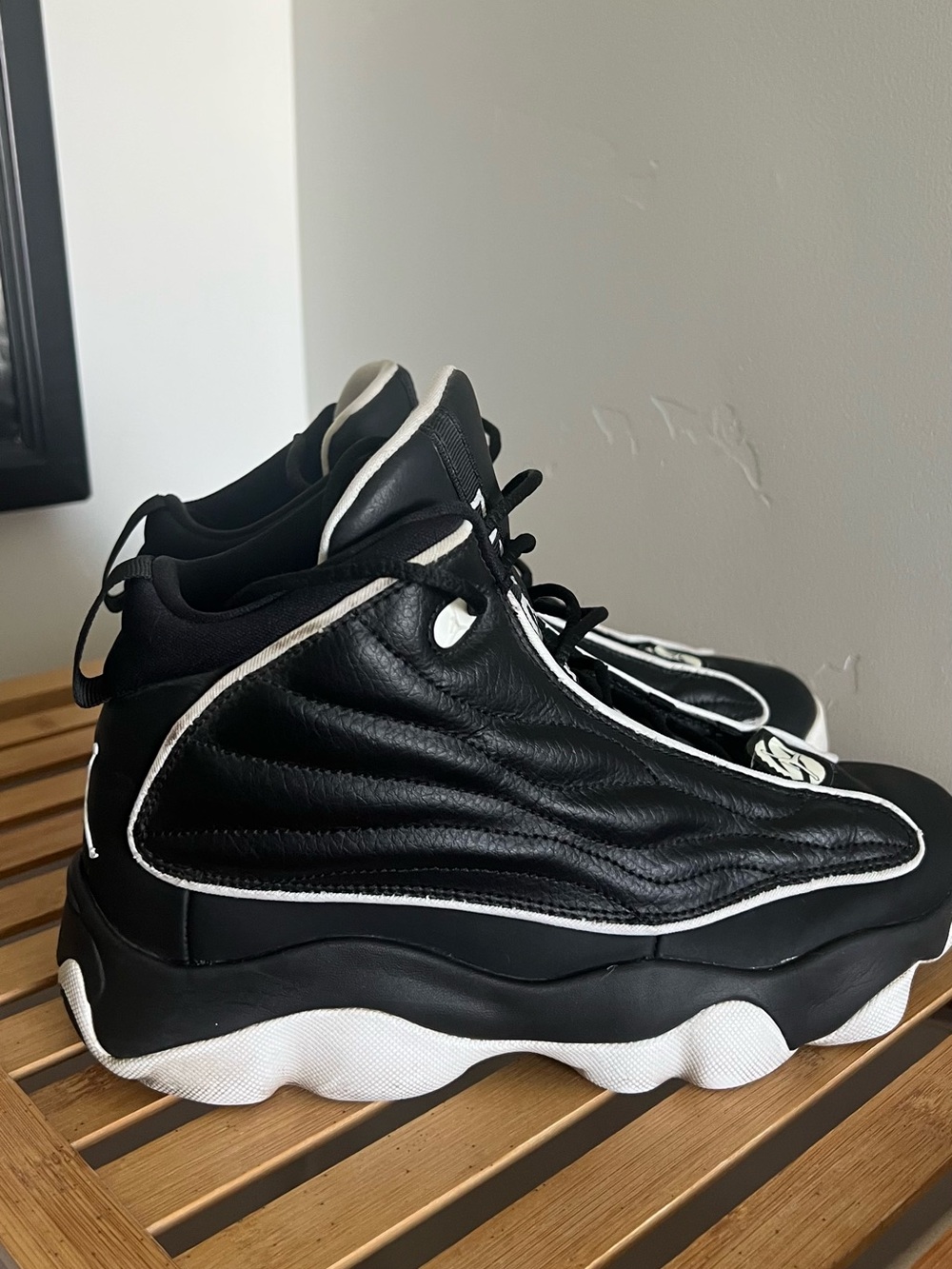 Jordan Men's Black and White High-Top Athletic Sneakers
